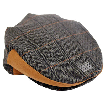 Grey Tweed Celtic Knot Flat Cap