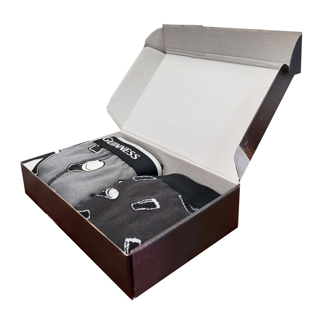 Guinnes "Gift of Guinness" Boxer & Socks Set in Grey