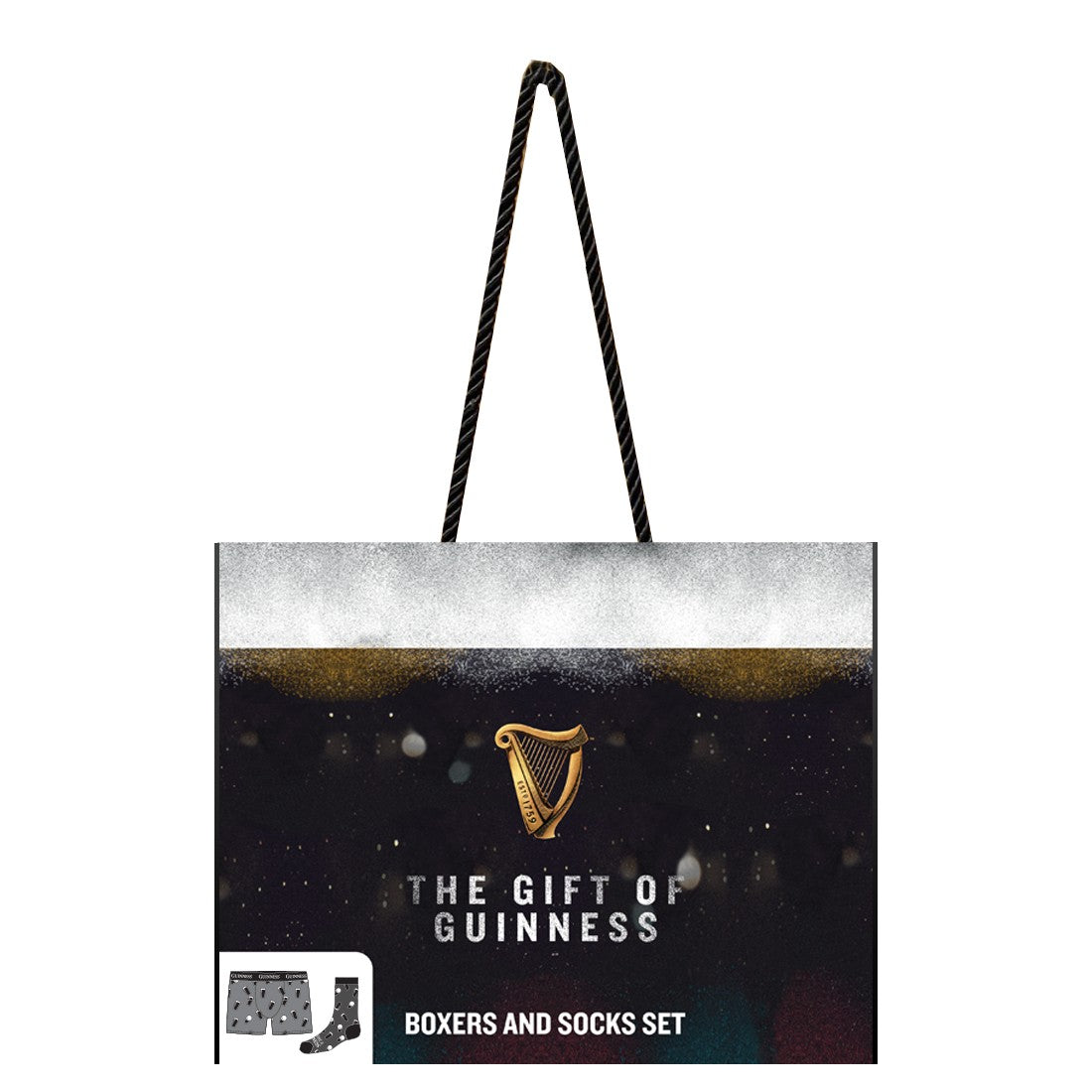 Guinnes "Gift of Guinness" Boxer & Socks Set in Grey