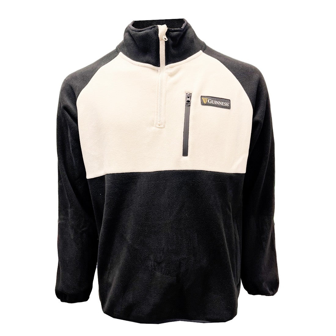 Guinness 1/4 Zip Fleece in Black & Cream