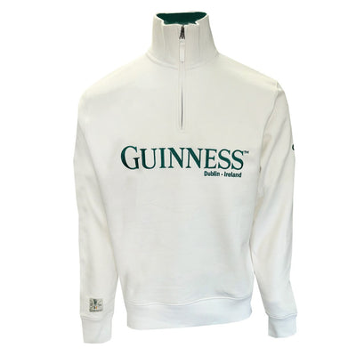 Guinness 1/4 Zip in Cream & Spring Green