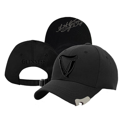Guinness 3D Harp Bottle Opener Baseball Cap in Black