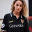 Guinness 59 White Stripe Collar Short Sleeve Polo in Black