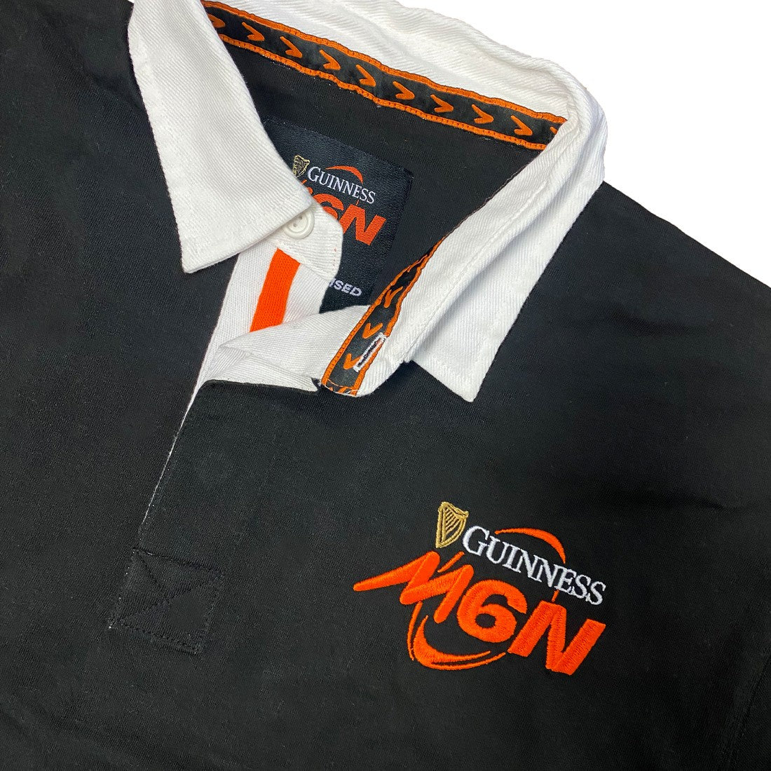 Guinness 6 Nations Long Sleeve Rugby Shirt in Black