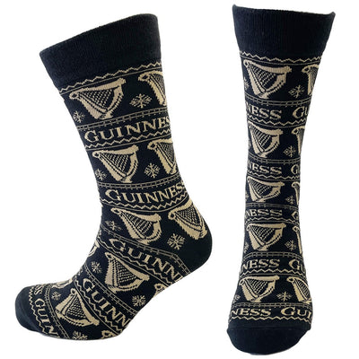 Guinness ‘All Over Harp’ Socks in Black & Gold
