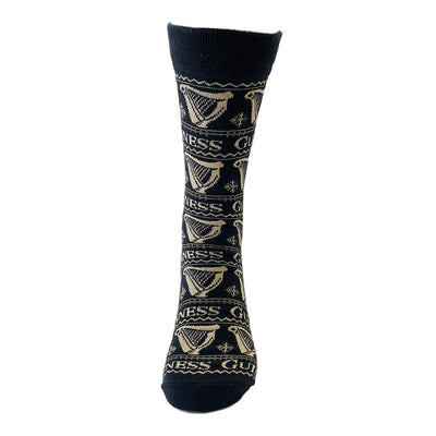 Guinness ‘All Over Harp’ Socks in Black & Gold