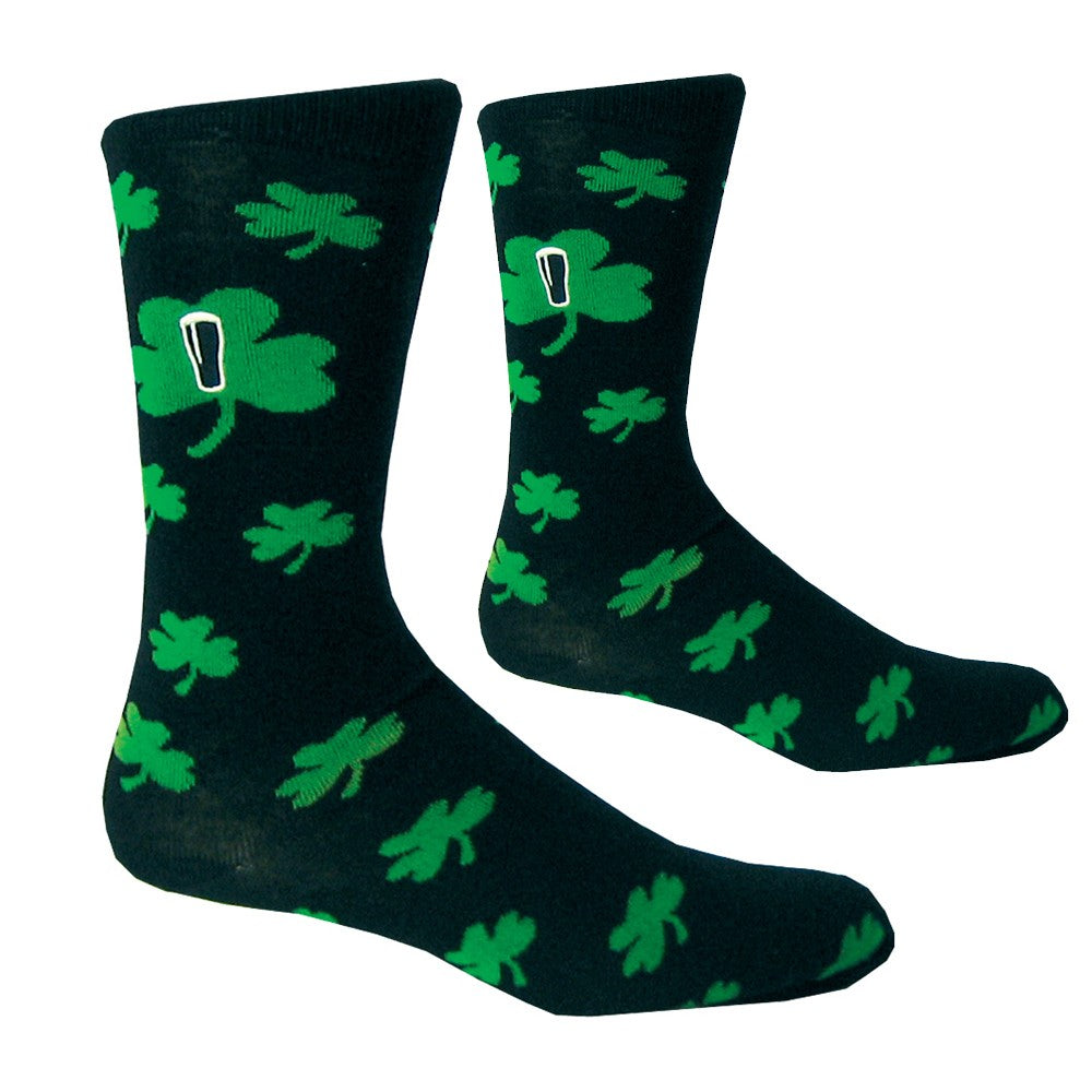 Guinness All-Over Shamrock Socks in Black & Green