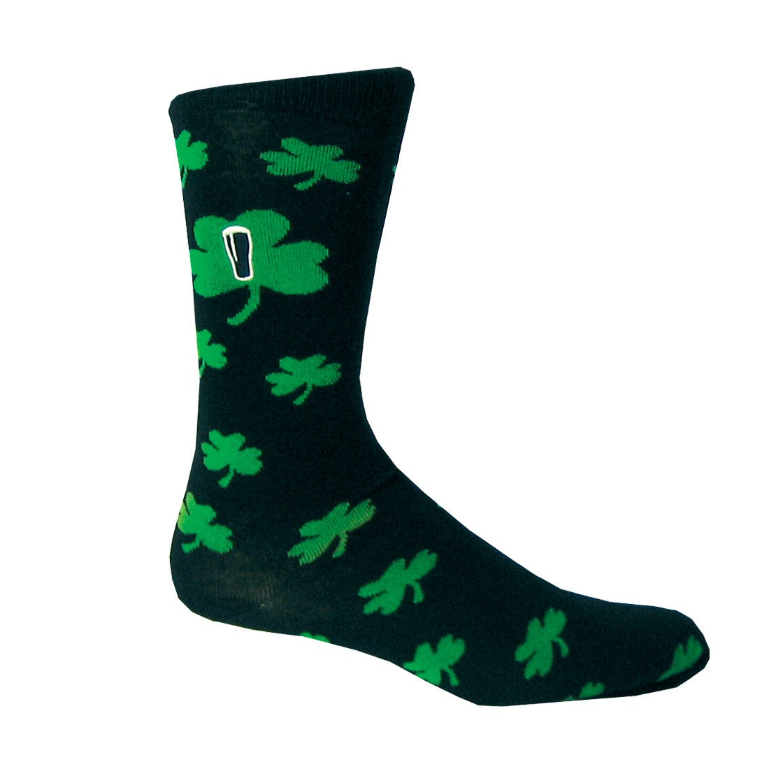 Guinness All-Over Shamrock Socks in Black & Green