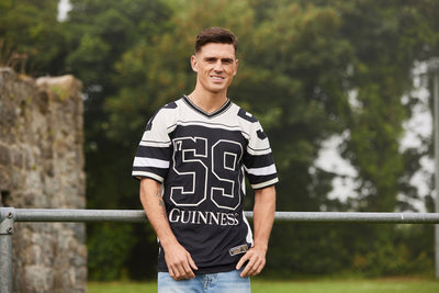 Guinness American Football Jersey in Black & Cream