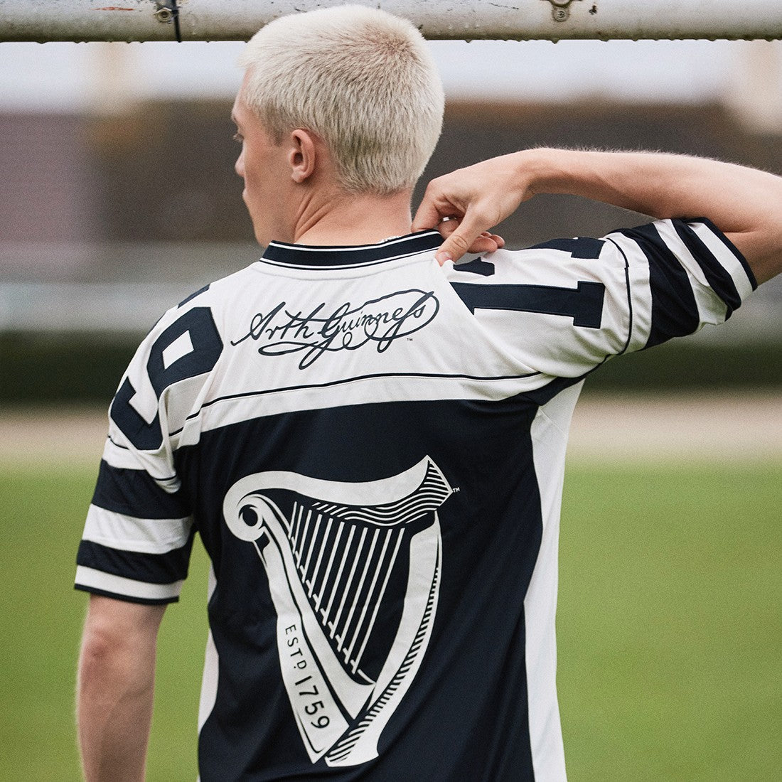 Guinness American Football Jersey in Black & Cream