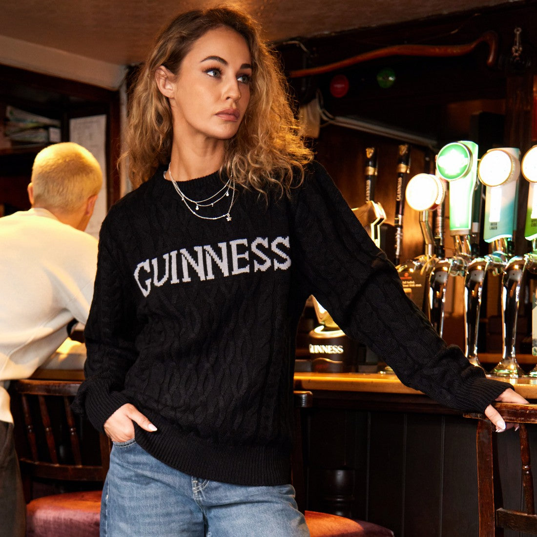 Guinness “Aran Knit” Jumper in Black