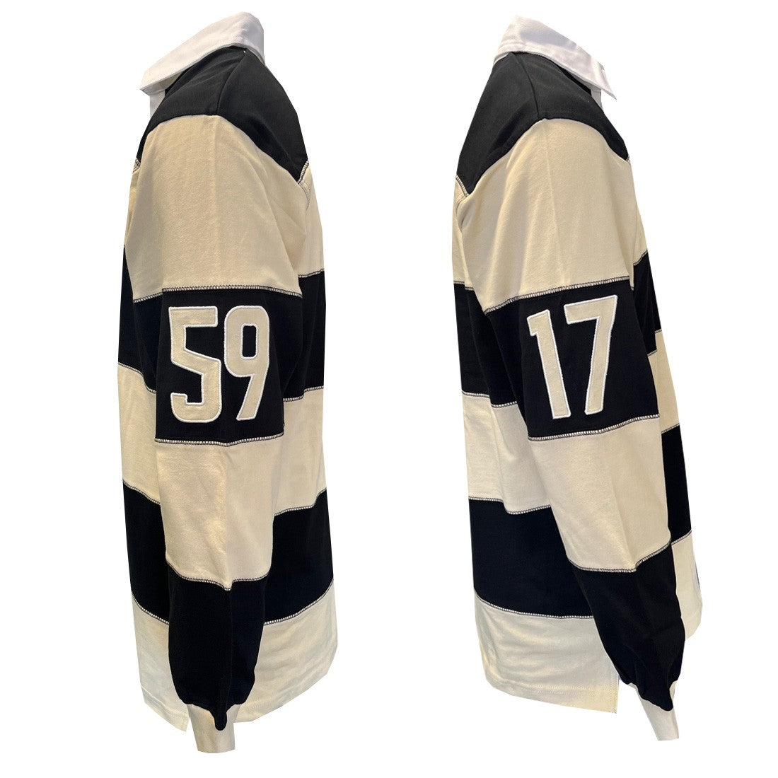 Guinness Black & Cream Long Sleeve Rugby Shirt for Men