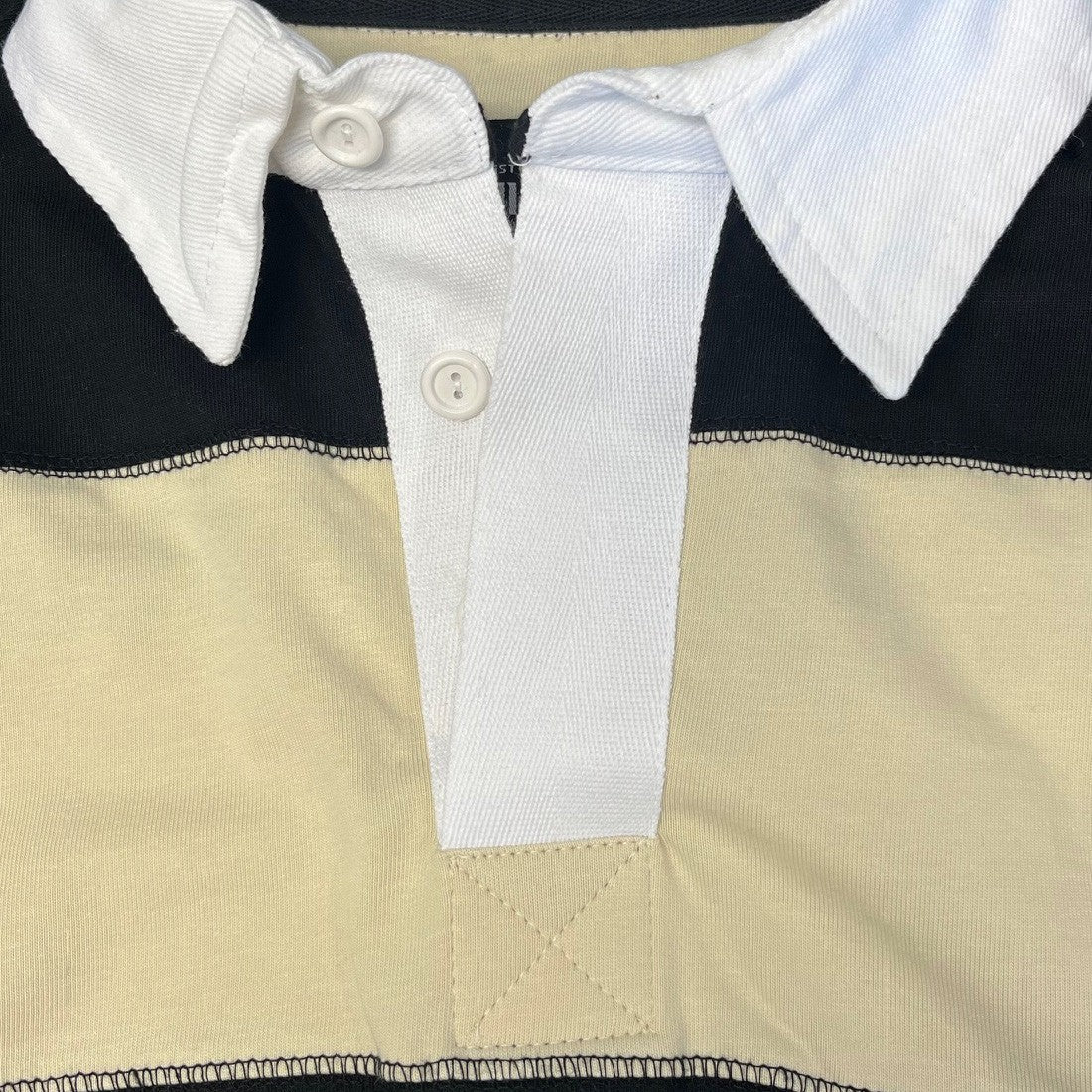 Guinness Black & Cream Long Sleeve Rugby Shirt for Men
