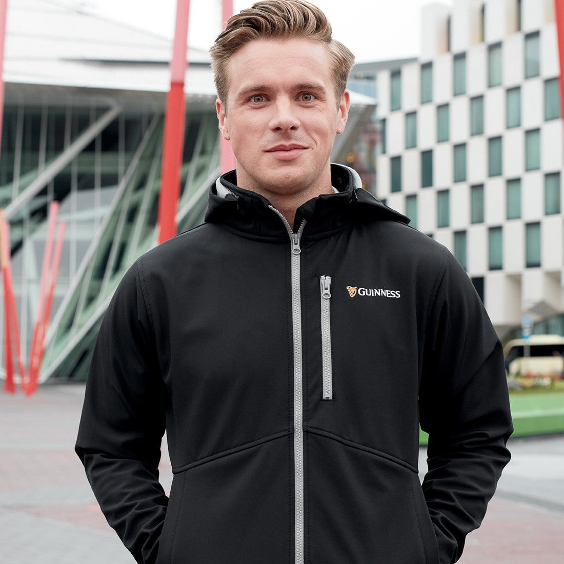 Guinness Black Soft Shell Full Zip Jacket