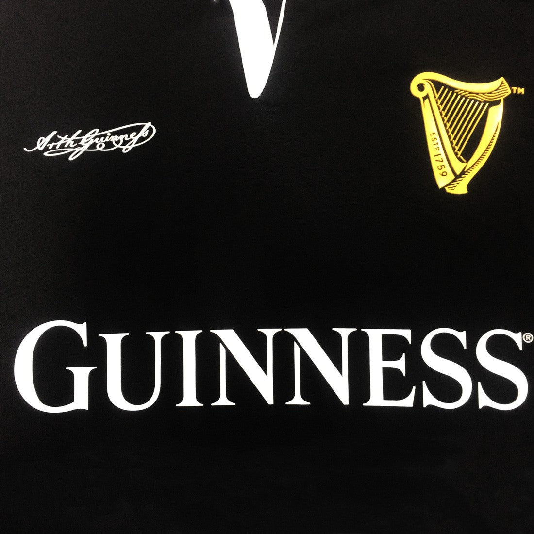 Guinness Black & White Sustainable Performance Rugby Shirt for Men