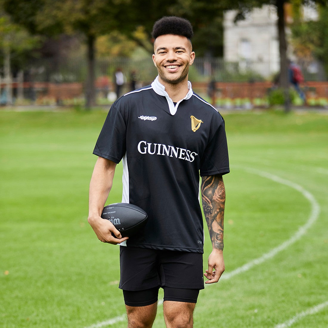 Guinness Black & White Sustainable Performance Rugby Shirt for Men