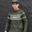 Guinness Bottle Green Crew Neck Cream Stripe Jumper