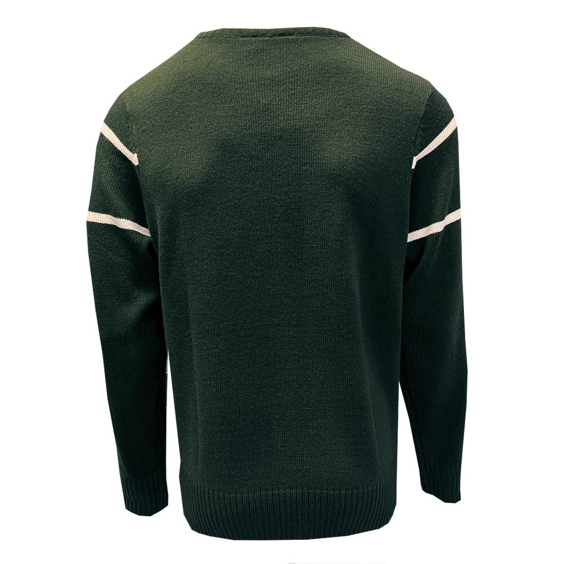 Guinness Bottle Green Crew Neck Cream Stripe Jumper