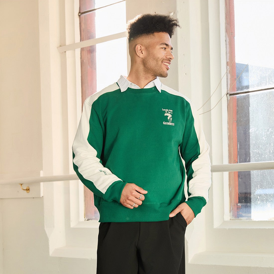 Guinness Bottle Label Sweatshirt in Green