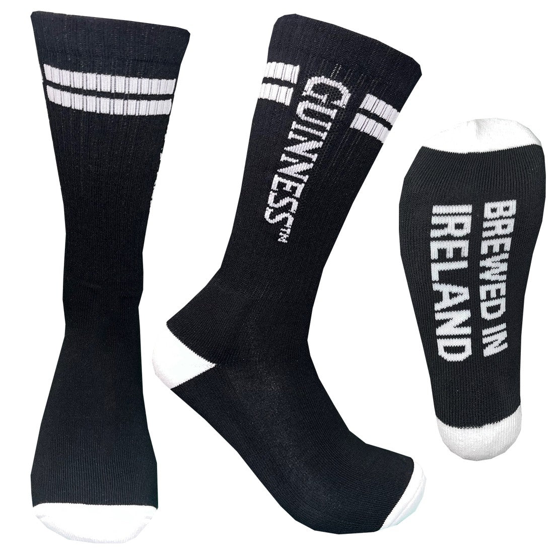 Guinness ‘Brewed in Ireland’ Sports Socks in Black & White