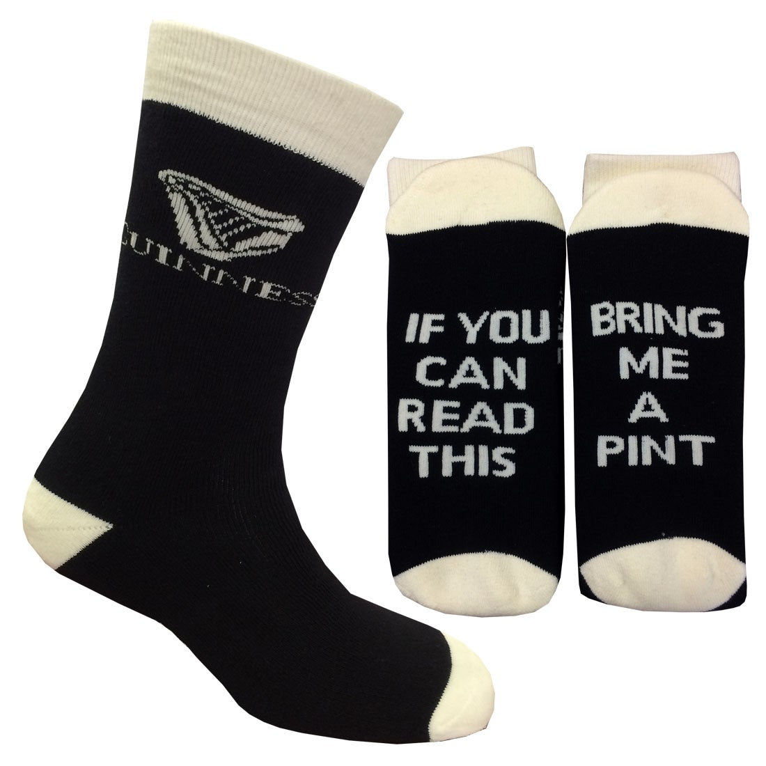 Guinness ‘Bring Me a Pint’ Socks in Black & Cream