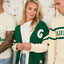 Guinness Cardigan in Cream & Spring Green