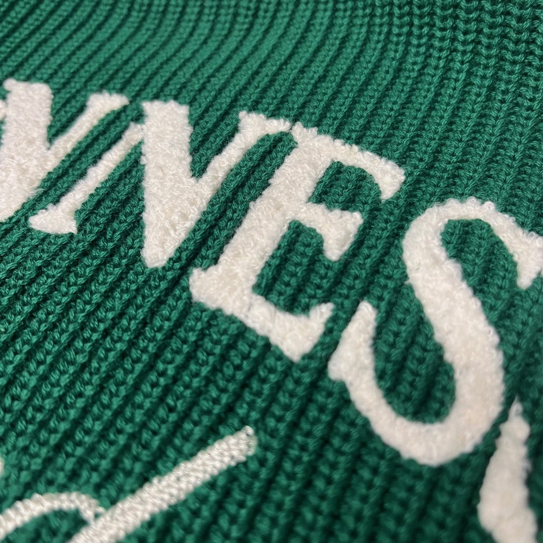 Guinness Cardigan in Cream & Spring Green