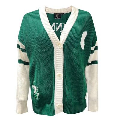 Guinness Cardigan in Cream & Spring Green