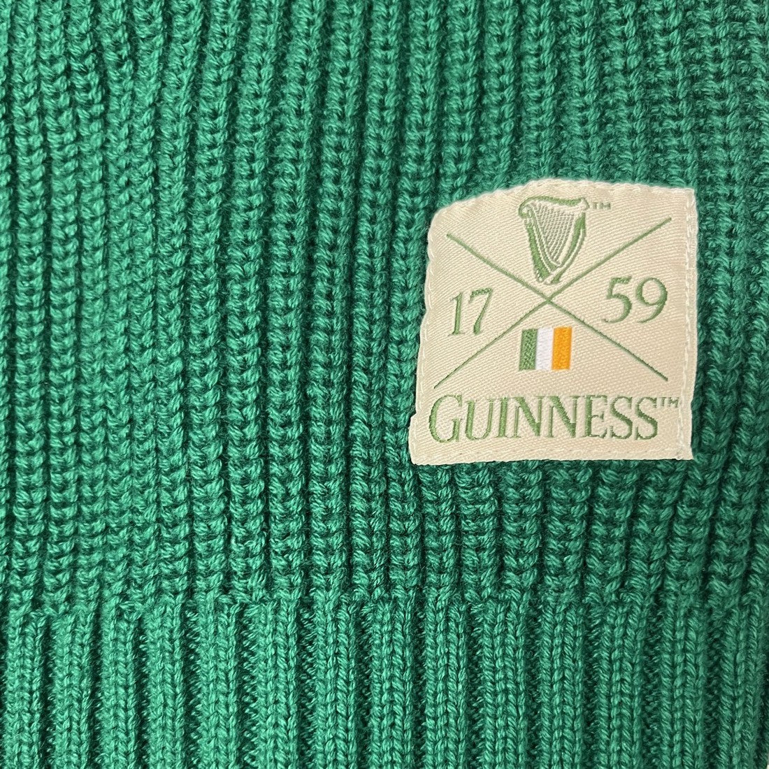 Guinness Cardigan in Cream & Spring Green