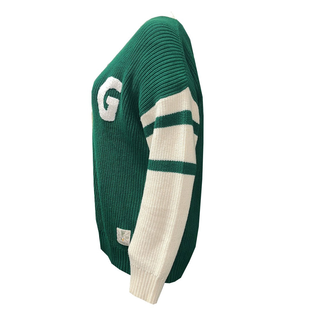 Guinness Cardigan in Cream & Spring Green