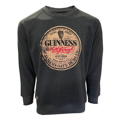 Guinness Charcoal Acid Wash Vintage Label Sweatshirt