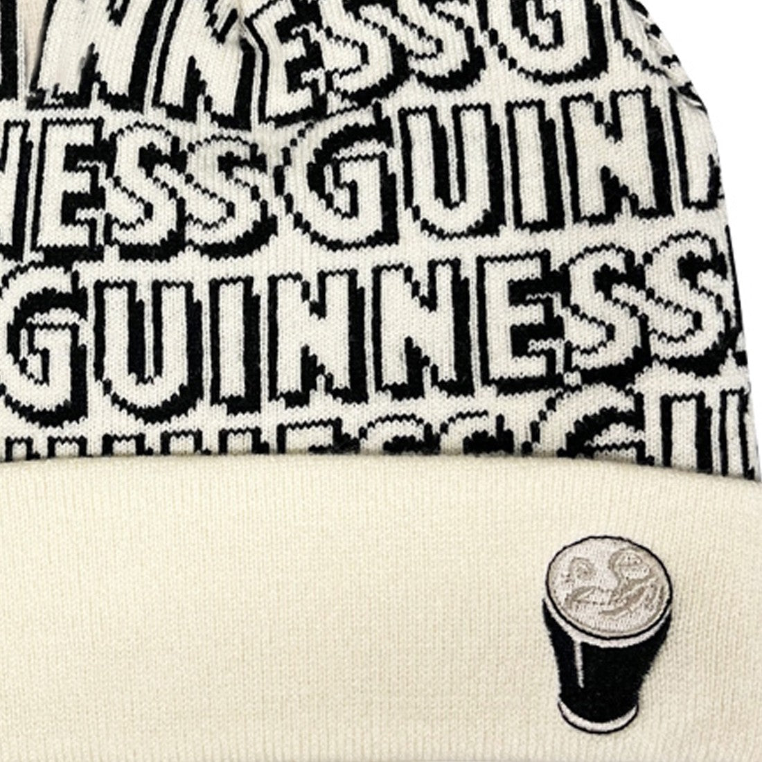 Guinness ‘Chunky Letter’ Knit Hat in Cream & Black
