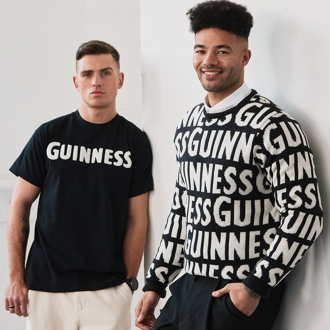 Guinness Chunky Letters Knit Jumper in Black & Cream