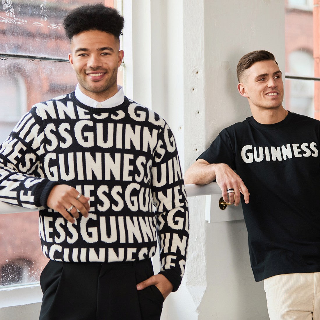 Guinness Chunky Letters Knit Jumper in Black & Cream