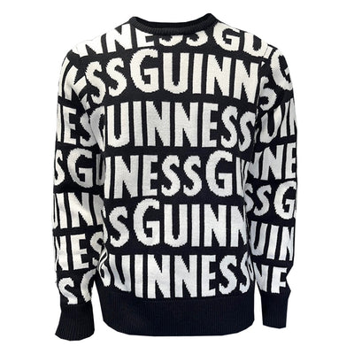 Guinness Chunky Letters Knit Jumper in Black & Cream