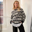 Guinness Chunky Letters Knit Jumper in Black & Cream