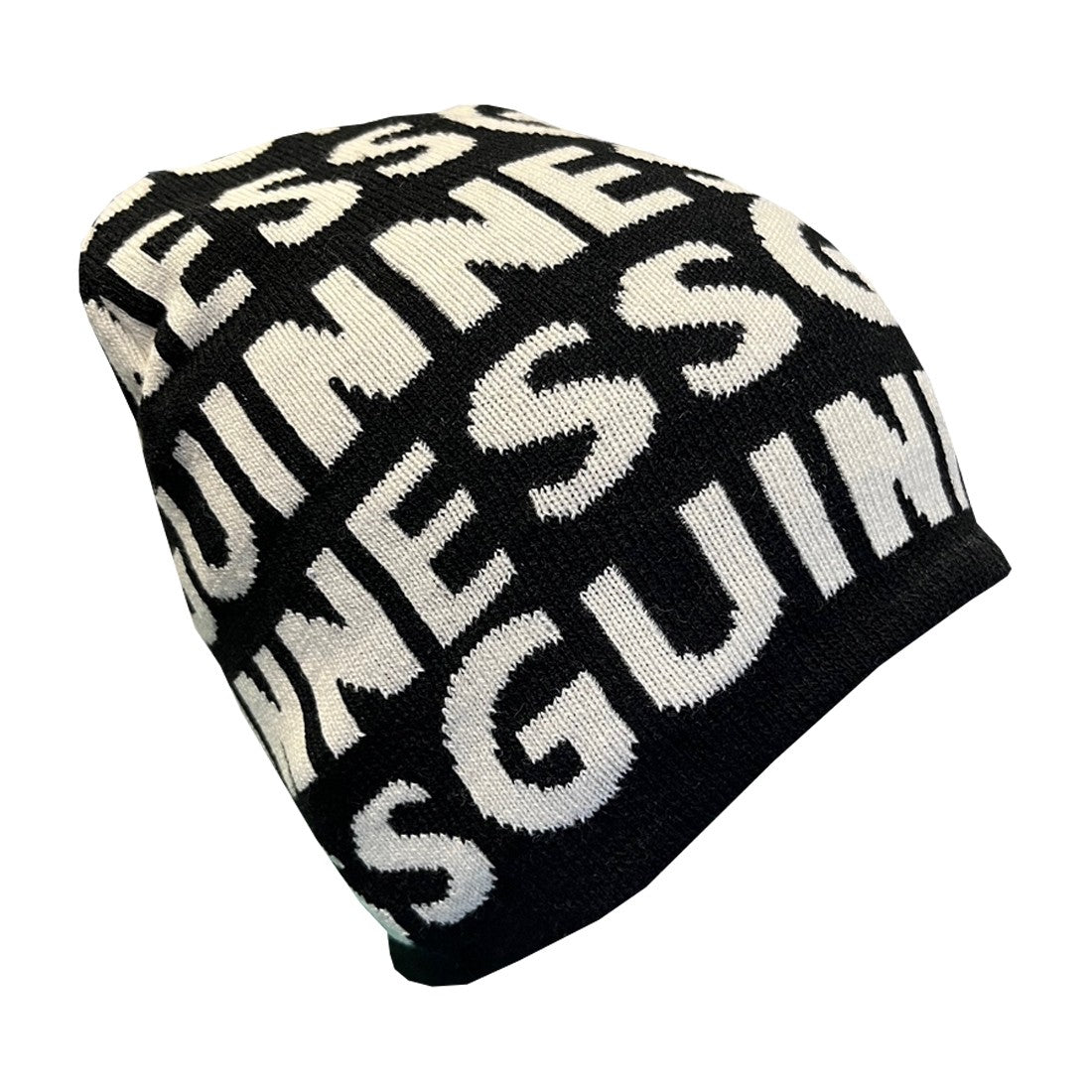 Guinness ‘Chunky Wordmark’ Knit Hat in Black & Cream