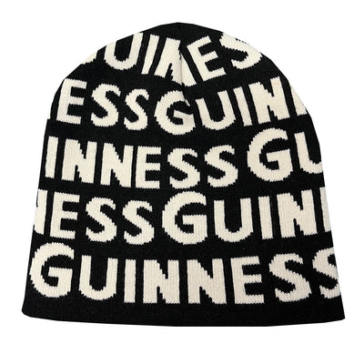 Guinness ‘Chunky Wordmark’ Knit Hat in Black & Cream