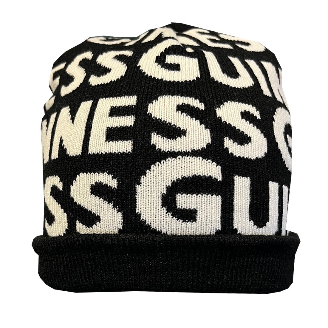 Guinness ‘Chunky Wordmark’ Knit Hat in Black & Cream
