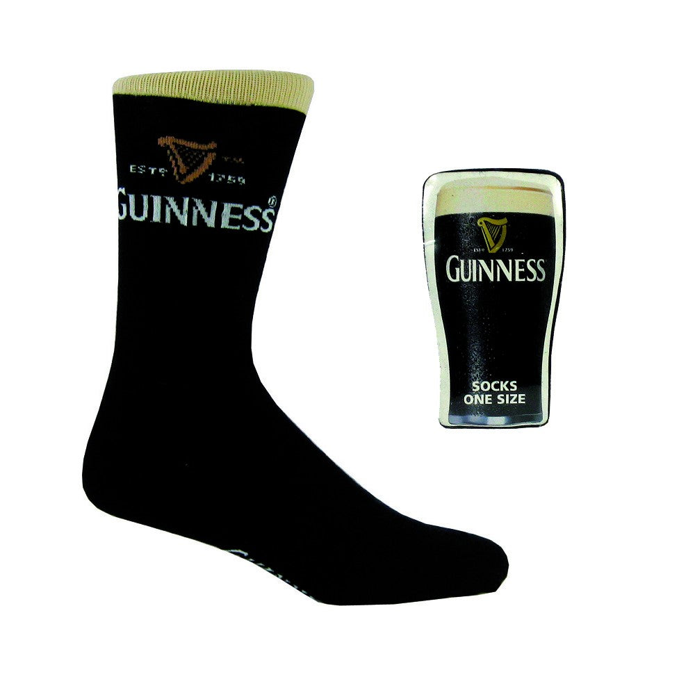 Guinness Compressed Pint Socks in Black & Cream