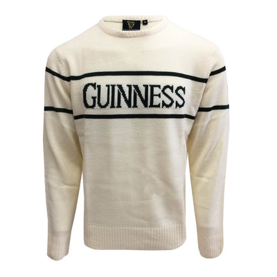 Guinness Cream Crew Neck Bottle Green Stripe Jumper