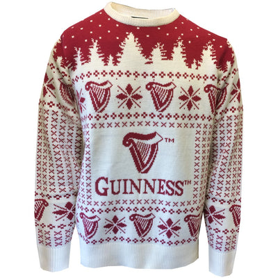 Guinness Festive Harp Knit Jumper in Cream & Burgundy
