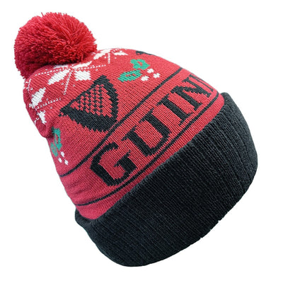 Guinness Festive Holly Knit Hat in Red & Black