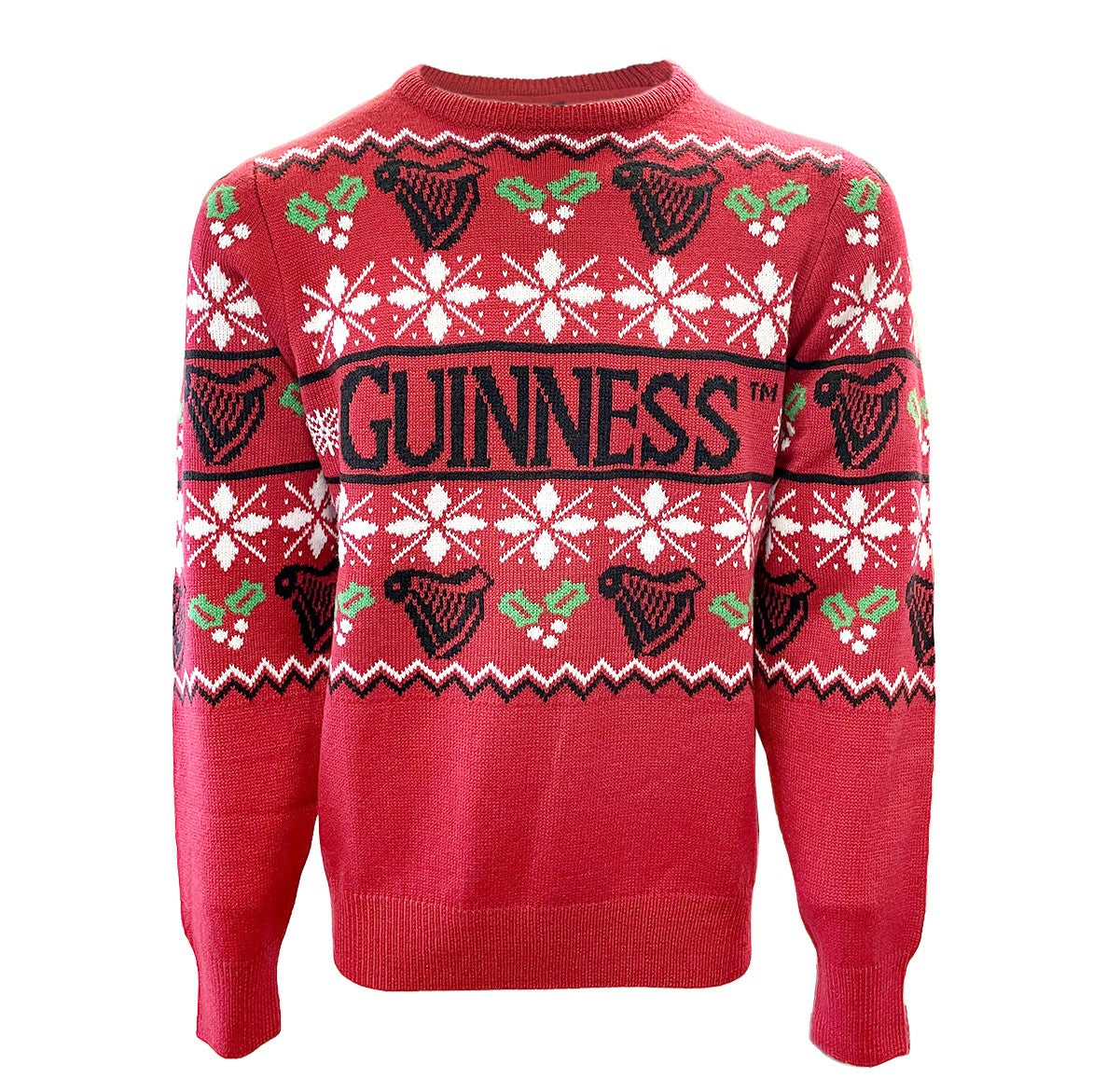 Guinness Festive Holly Knit Jumper in Red