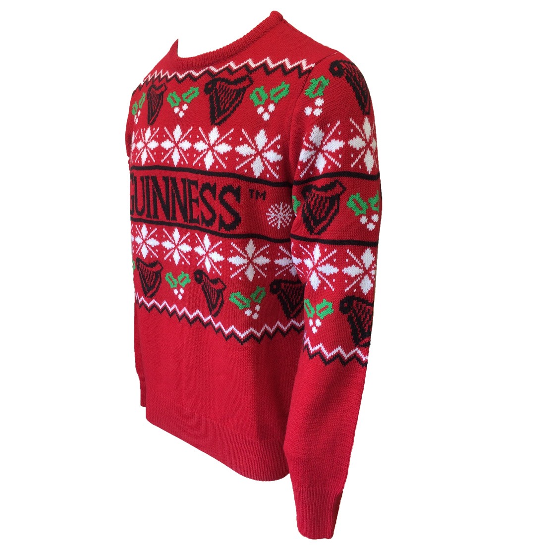 Guinness Festive Holly Knit Jumper in Red