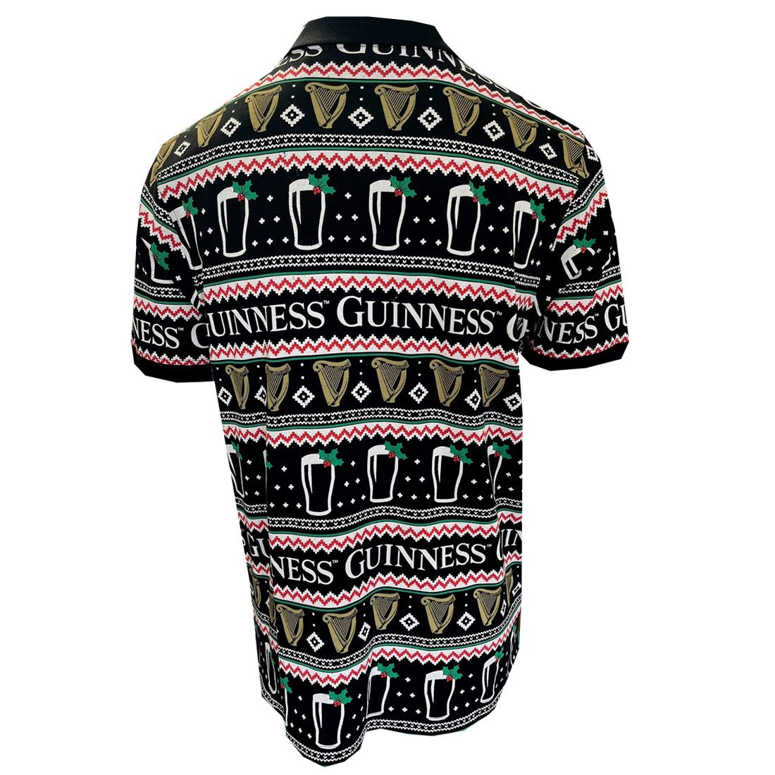 Guinness Festive Pints Polo Shirt in Black