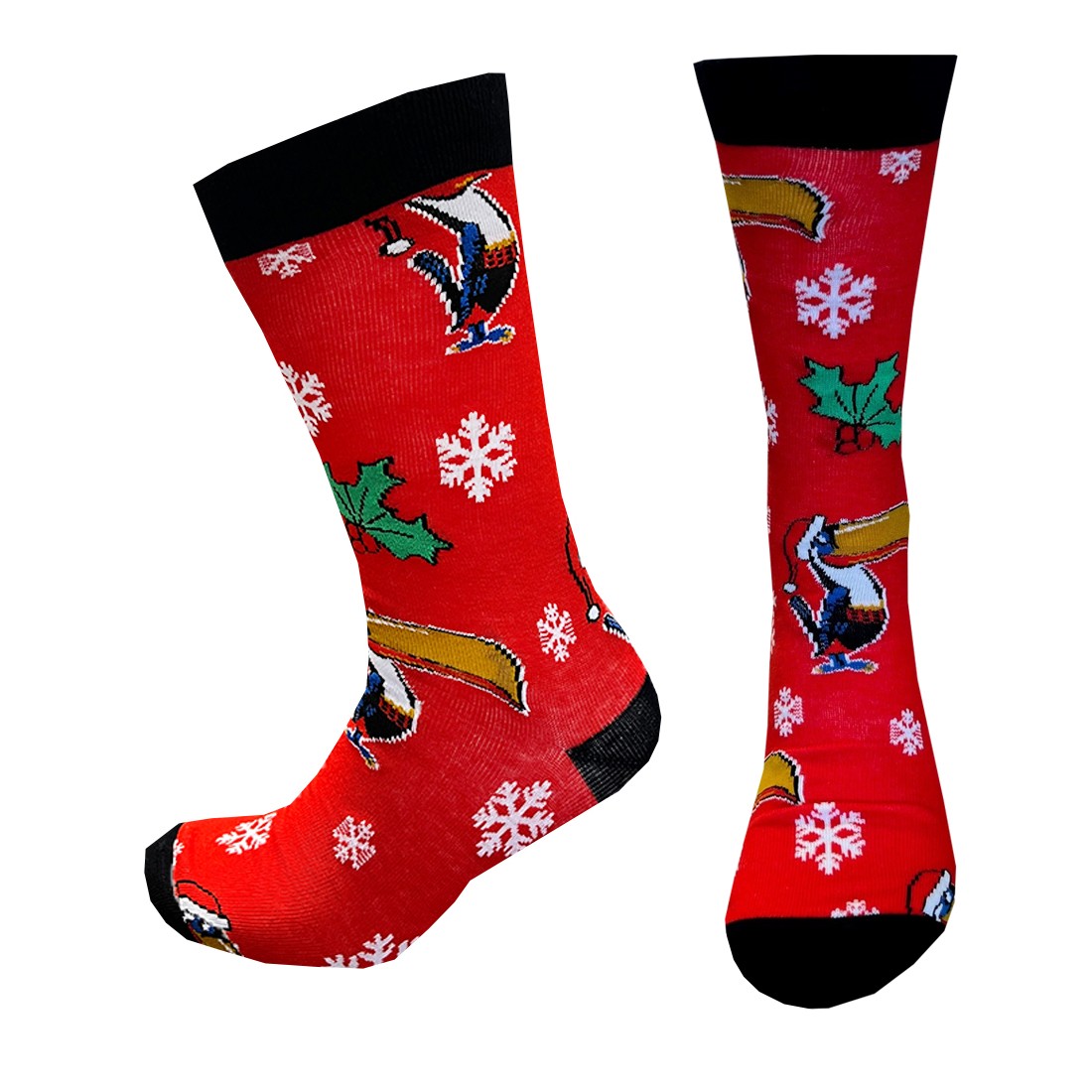 Guinness Festive Toucan Snowflake Socks in Red & Black