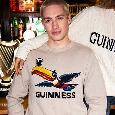 Guinness Flying Toucan Jumper in Stone