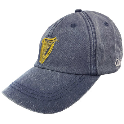 Guinness ‘Harp Emblem’ Baseball Cap in Black Washed Cotton