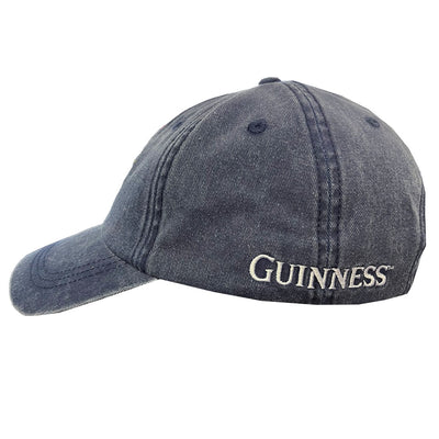 Guinness ‘Harp Emblem’ Baseball Cap in Black Washed Cotton